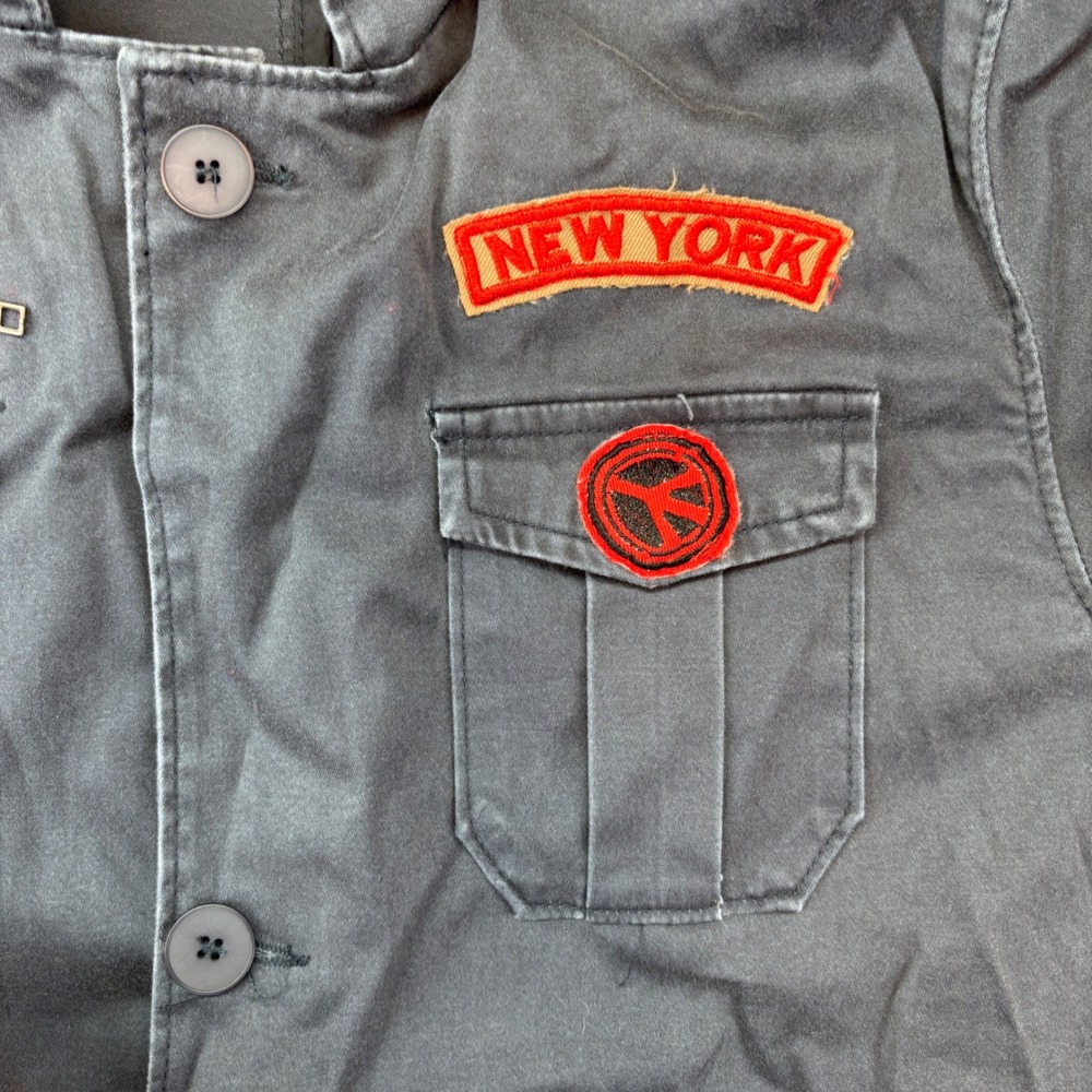 Elan Dark Wash Utility Jacket "Heartless" "New York"‎ Patches "Peace" Large
 L - Picture 5 of 12